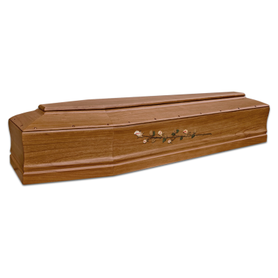 Foto cofano tipo 42 scuro noce asiatico con rosa applicata