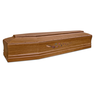 Foto cofano tipo 42 scuro noce asiatico con foglie applicate